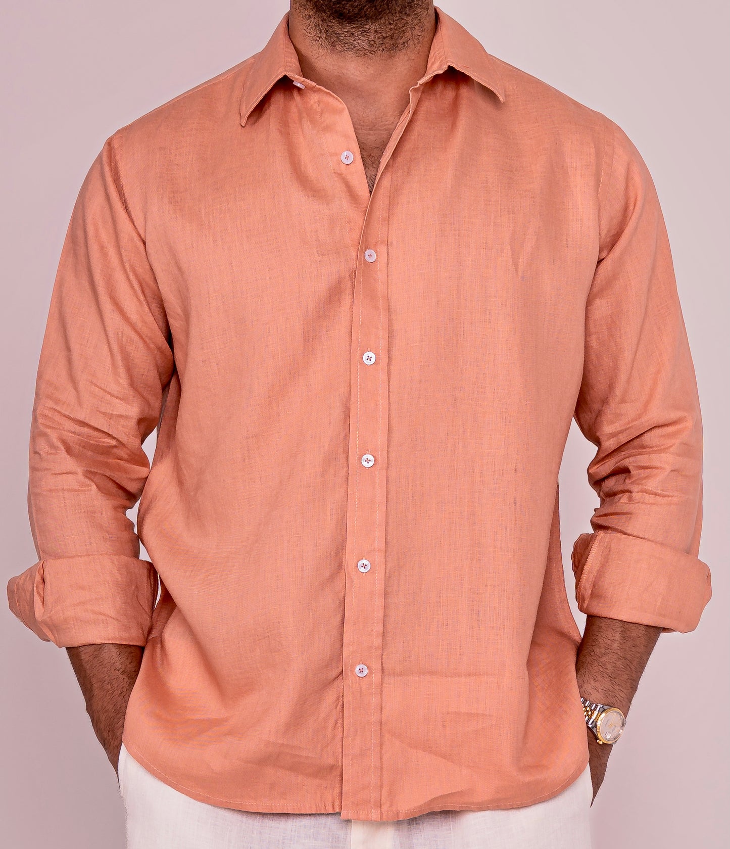 Light Peach Linen Shirt 2025