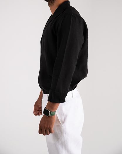 Amalfi Black Linen Shirt