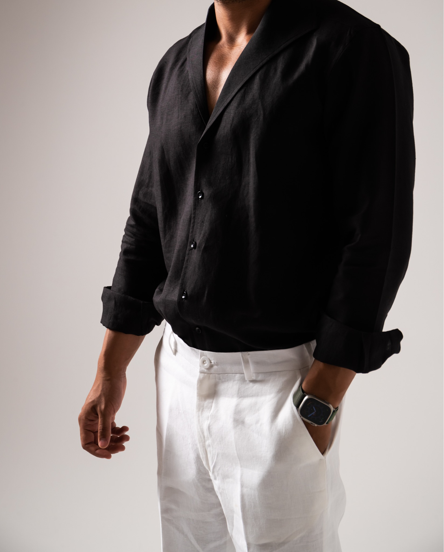 Amalfi Black Linen Shirt