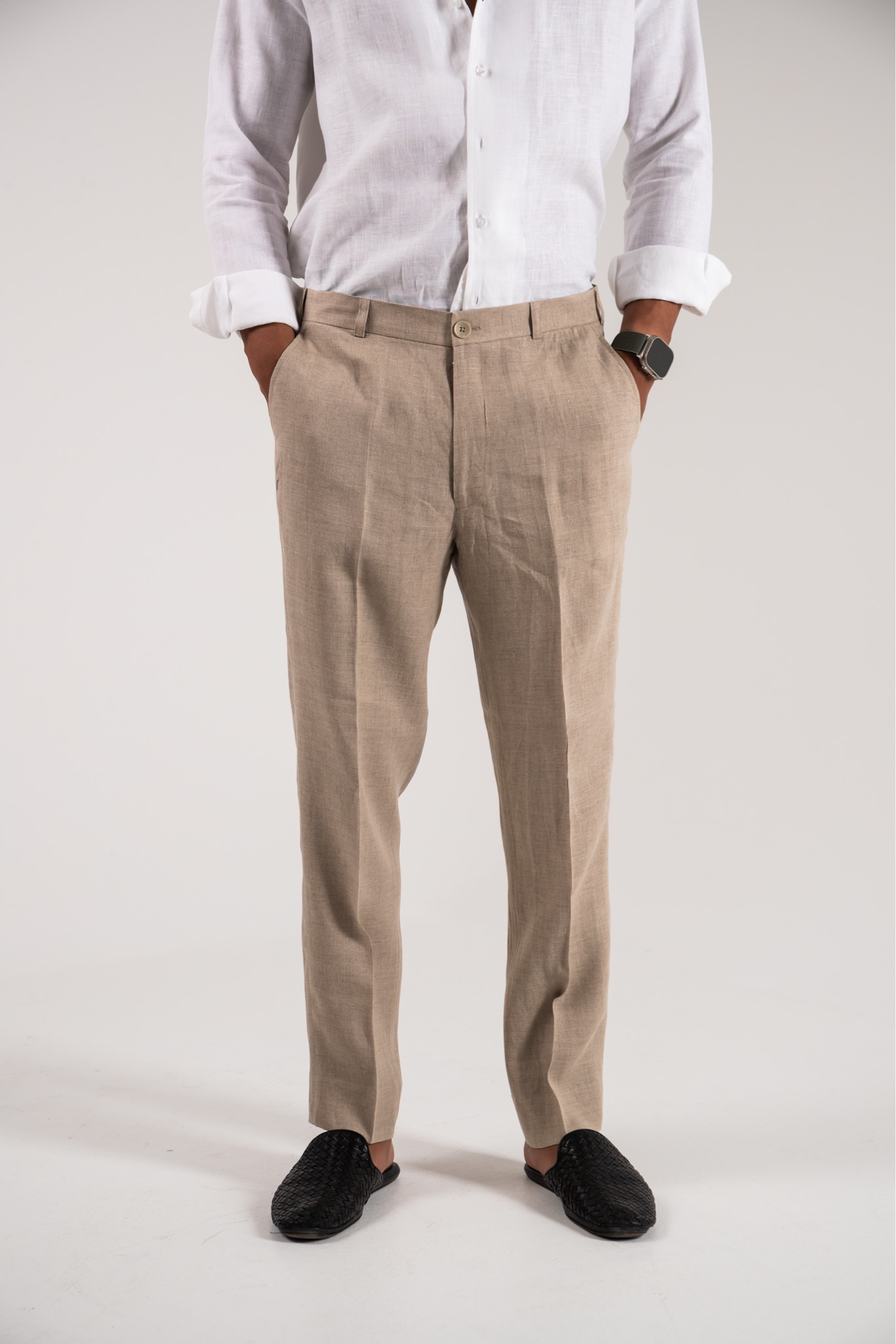 Natural Beige Linen Pants