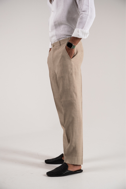 Natural Beige Linen Pants