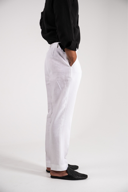 Pearl White Linen Pants