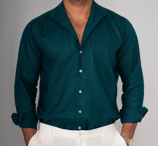 Amalfi Dark Turquoise linen Shirt 2025